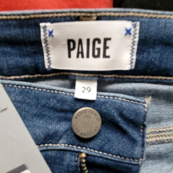 NWT Paige Verdugo Crop Skinny Jeans 29 Leyna Distressed Raw Hem - Picture 11 of 12